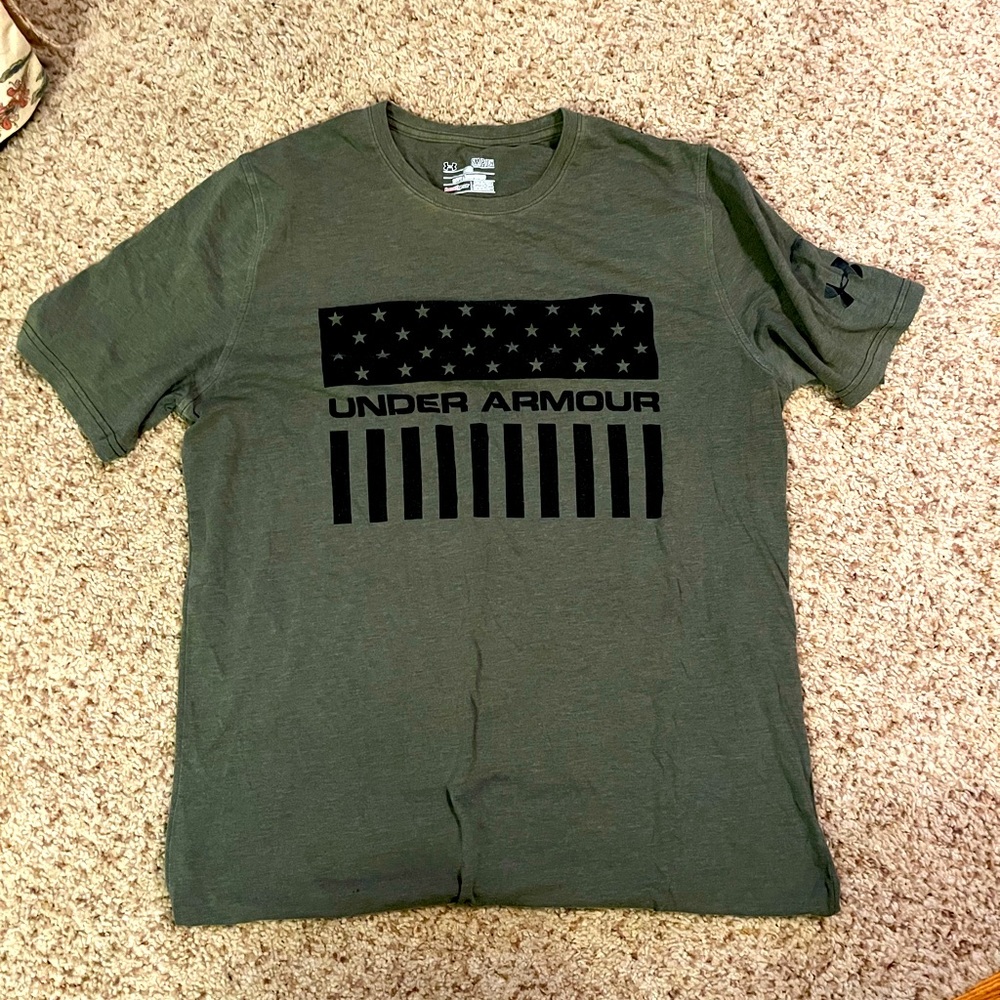 Under Armour Tactical T Shirt Tee hetgear Mens Small America Freedom